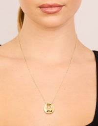 Waterproof Gold Plated Stainless Steel Large Bubble Letter O Necklace - link has visual effect only
