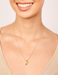 Waterproof Gold Plated Stainless Steel Large Bubble Letter P Necklace - link has visual effect only