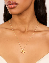 Waterproof Gold Plated Stainless Steel Large Bubble Letter W Necklace - link has visual effect only