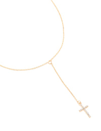 Gold Plain Cross Y-Necklace - link has visual effect only