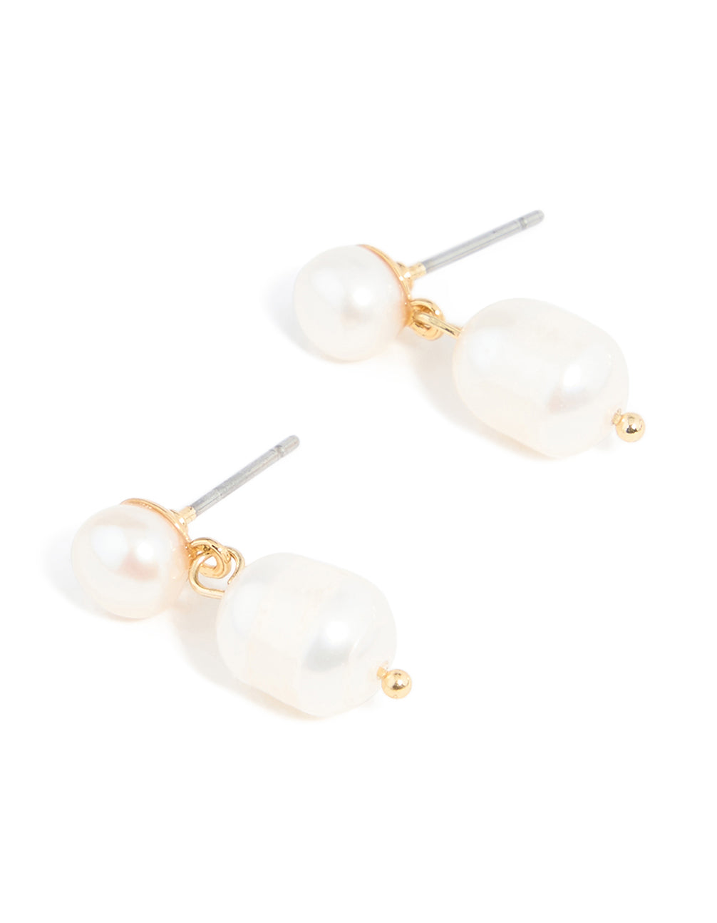 Gold Plated Freshwater Pearl Drop Earrings