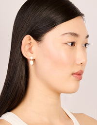 Gold Plated Freshwater Pearl Drop Earrings - link has visual effect only