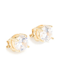 Gold Plated Cubic Zirconia Clip-On Stud Earrings - link has visual effect only