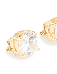 Gold Plated Cubic Zirconia Clip-On Stud Earrings - link has visual effect only