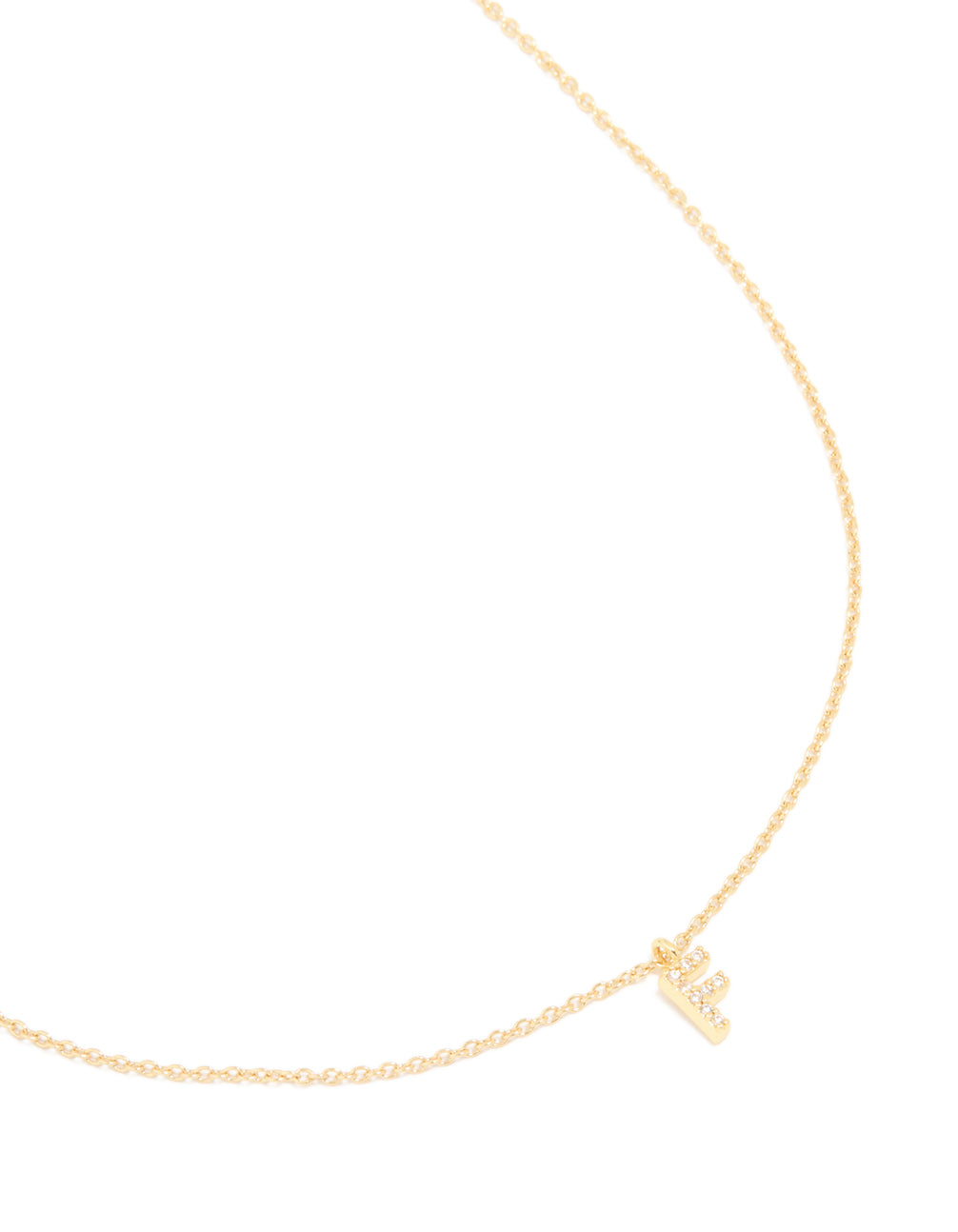 Gold Plated Cubic Zirconia Letter F Necklace