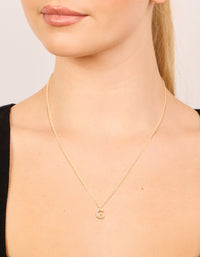 Gold Plated Brass Cubic Zirconia Letter G Necklace - link has visual effect only