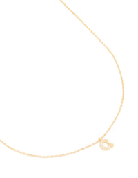 Gold Plated Brass Cubic Zirconia Letter Q Necklace - link has visual effect only