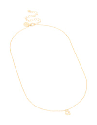 Gold Plated Brass Cubic Zirconia Letter Q Necklace - link has visual effect only