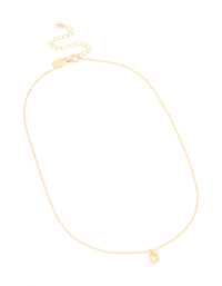 Gold Plated Cubic Zirconia Letter U Necklace - link has visual effect only