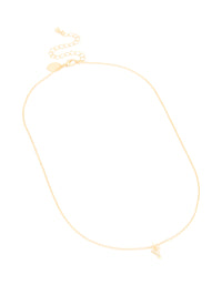 Gold Plated Brass Cubic Zirconia Letter Y Necklace - link has visual effect only