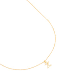 Gold Plated Brass Cubic Zirconia Letter Z Necklace - link has visual effect only