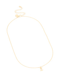 Gold Plated Brass Cubic Zirconia Letter Z Necklace - link has visual effect only