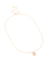 Kids Gold Cubic Zirconia Letter B Necklace - link has visual effect only