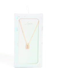 Kids Gold Cubic Zirconia Letter B Necklace - link has visual effect only