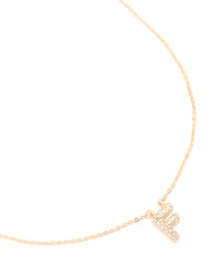 Kids Gold Cubic Zirconia Letter F Necklace - link has visual effect only