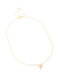 Kids Gold Cubic Zirconia Letter F Necklace - link has visual effect only