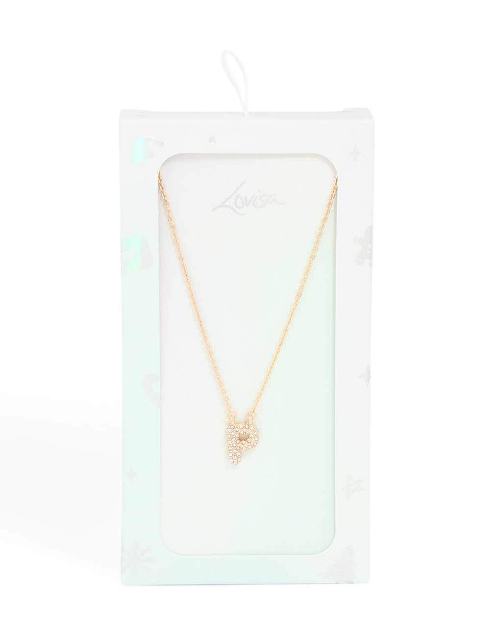 Kids Gold Cubic Zirconia Letter P Necklace