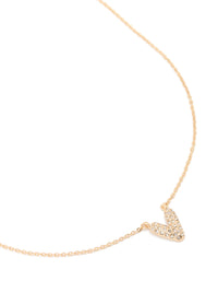 Kids Gold Cubic Zirconia Letter V Necklace - link has visual effect only