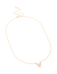 Kids Gold Cubic Zirconia Letter V Necklace - link has visual effect only