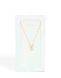Kids Gold Cubic Zirconia Letter Z Necklace - link has visual effect only