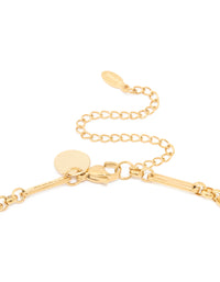 Waterproof Gold Plated Stainless Steel Open Oval Link Necklace - link has visual effect only