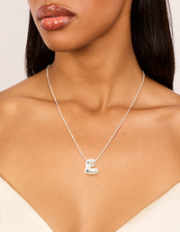 Waterproof Stainless Steel Large Bubble Letter E Necklace - link has visual effect only