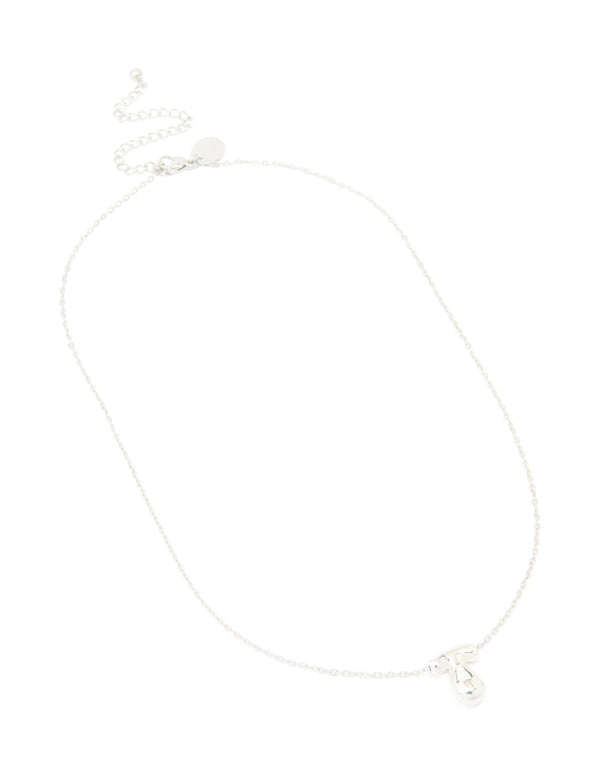 Waterproof Stainless Steel Large Bubble Letter T Necklace