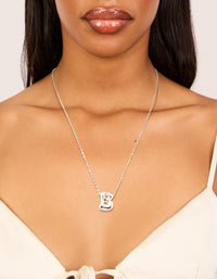 Waterproof Stainless Steel Large Bubble Letter B Necklace - link has visual effect only