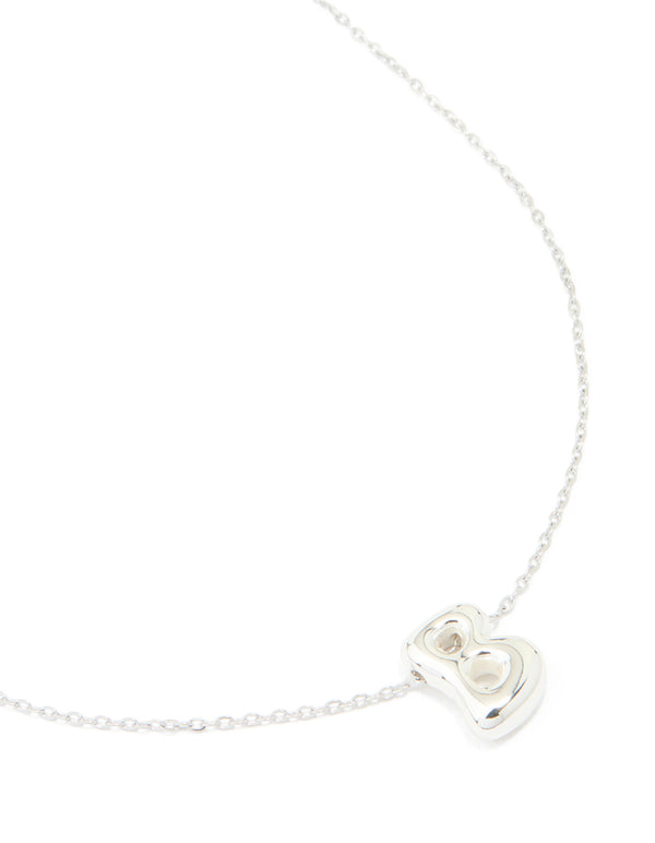 Waterproof Stainless Steel Large Bubble Letter B Necklace