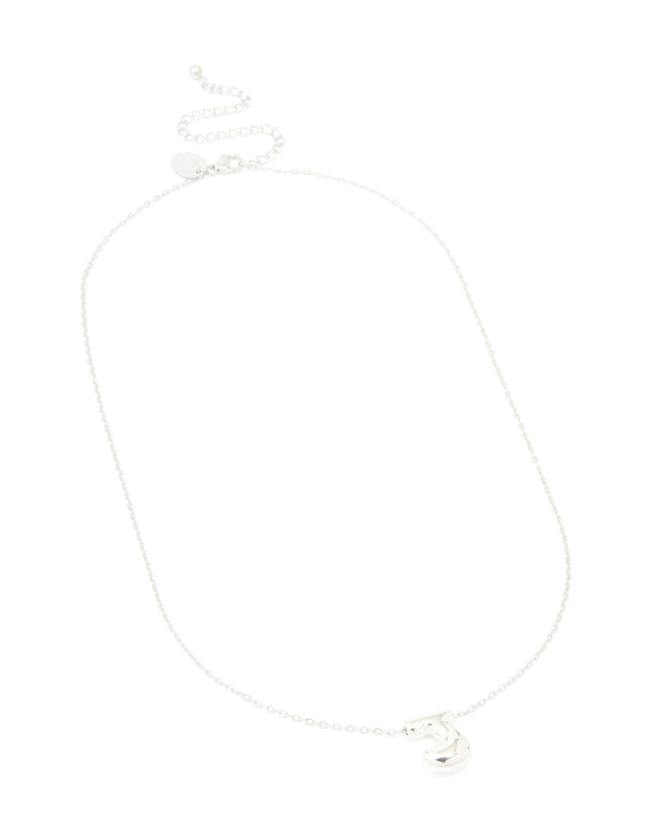 Waterproof Stainless Steel Large Bubble Letter J Necklace