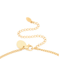 Waterproof Gold Plated Stainless Steel Circle Aquarius Zodiac Sign Necklace - link has visual effect only