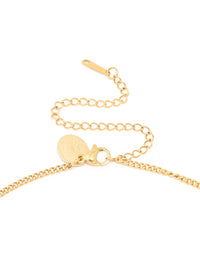 Waterproof Gold Plated Stainless Steel Taurus Circle Zodiac Sign Necklace - link has visual effect only
