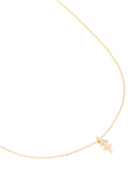 Waterproof Gold Plated Stainless Steel Cubic Zirconia Sagittarius  Zodiac Sign Necklace - link has visual effect only