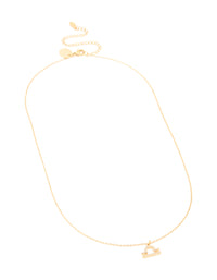 Waterproof Gold Plated Stainless Steel Cubic Zirconia Libra  Zodiac Sign Necklace - link has visual effect only