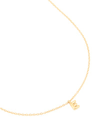Waterproof Gold Plated Stainless Steel Mini Bubble Letter E Necklace - link has visual effect only
