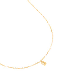 Waterproof Gold Plated Stainless Steel Mini Bubble Letter S Necklace - link has visual effect only