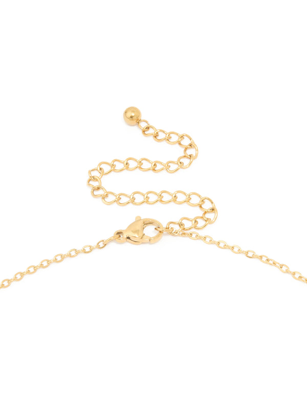 Waterproof Gold Plated Stainless Steel Mini Bubble Letter S Necklace