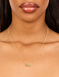 Waterproof Gold Plated Stainless Steel Angel Number 888 Necklace - link has visual effect only