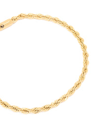 Waterproof Gold Plated Stainless Steel Twisted Chain Bracelet - link has visual effect only