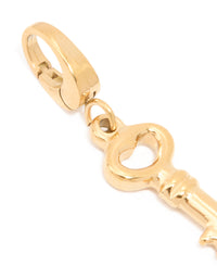 Waterproof Gold Plated Stainless Steel Key Charm - link has visual effect only