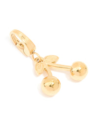 Waterproof Gold Plated Stainless Steel Bow Cherry Charm - link has visual effect only