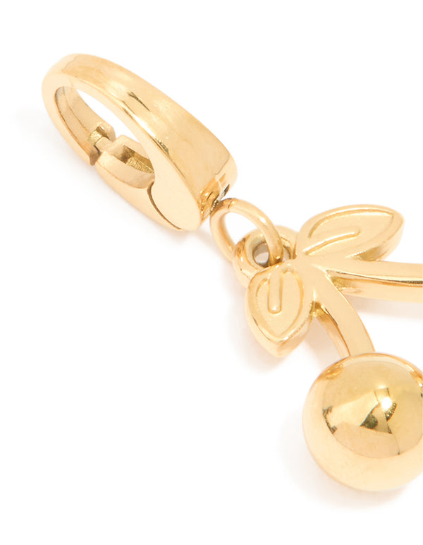 Waterproof Gold Plated Stainless Steel Bow Cherry Charm
