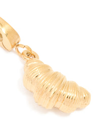 Waterproof Gold Plated Stainless Steel Croissant Charm - link has visual effect only