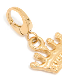 Waterproof Gold Plated Stainless Steel Crown Charm - link has visual effect only