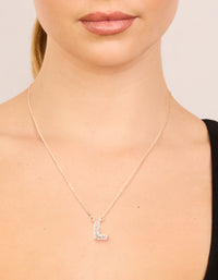 Kids Gold Cubic Zirconia Letter L Necklace - link has visual effect only