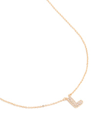 Kids Gold Cubic Zirconia Letter L Necklace - link has visual effect only