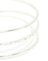 Silver Plated Textured Wrap Arm Cuff - link has visual effect only