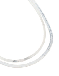 Silver Thick Snake Chain Layered Necklace - link has visual effect only
