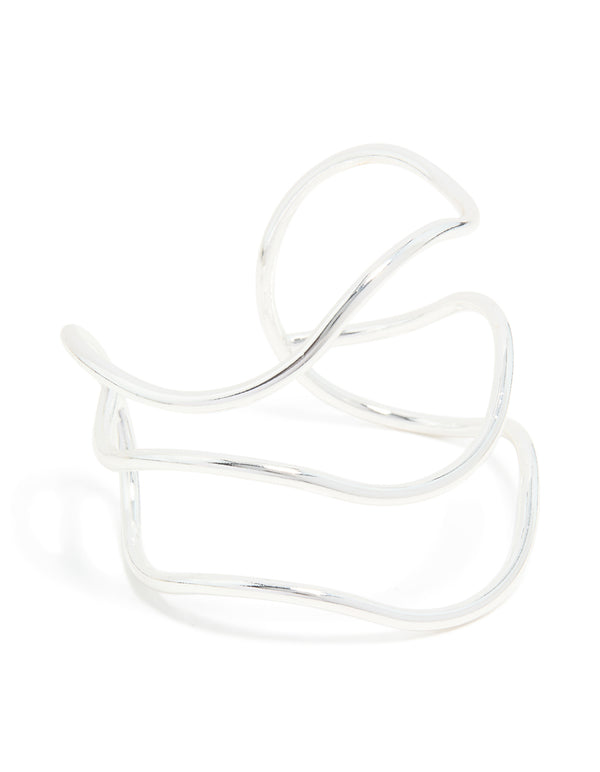 Silver Triple Squiggle Wrist Cuff