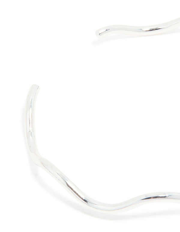 Silver Classic Wave Arm Cuff